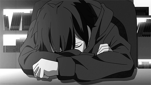 Manga Pleurer Triste Tristesse Noir Et Blanc Cry Sadness Sad Black And White Image Animated Gif