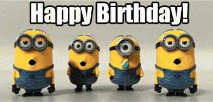 Happy Birthday Anniversaire Minions Chanter Image Animated Gif
